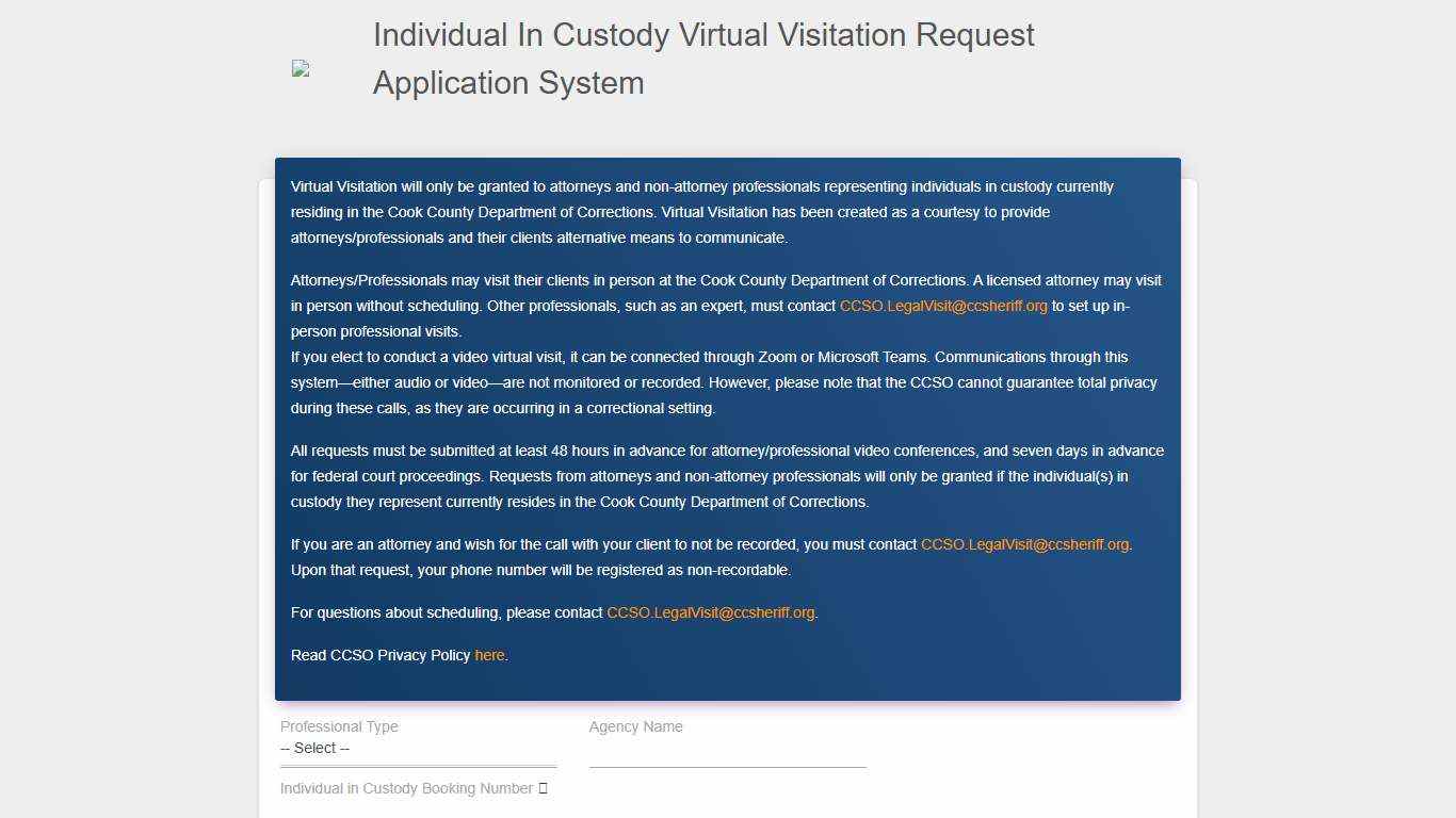 Attorney Virtual Visitation