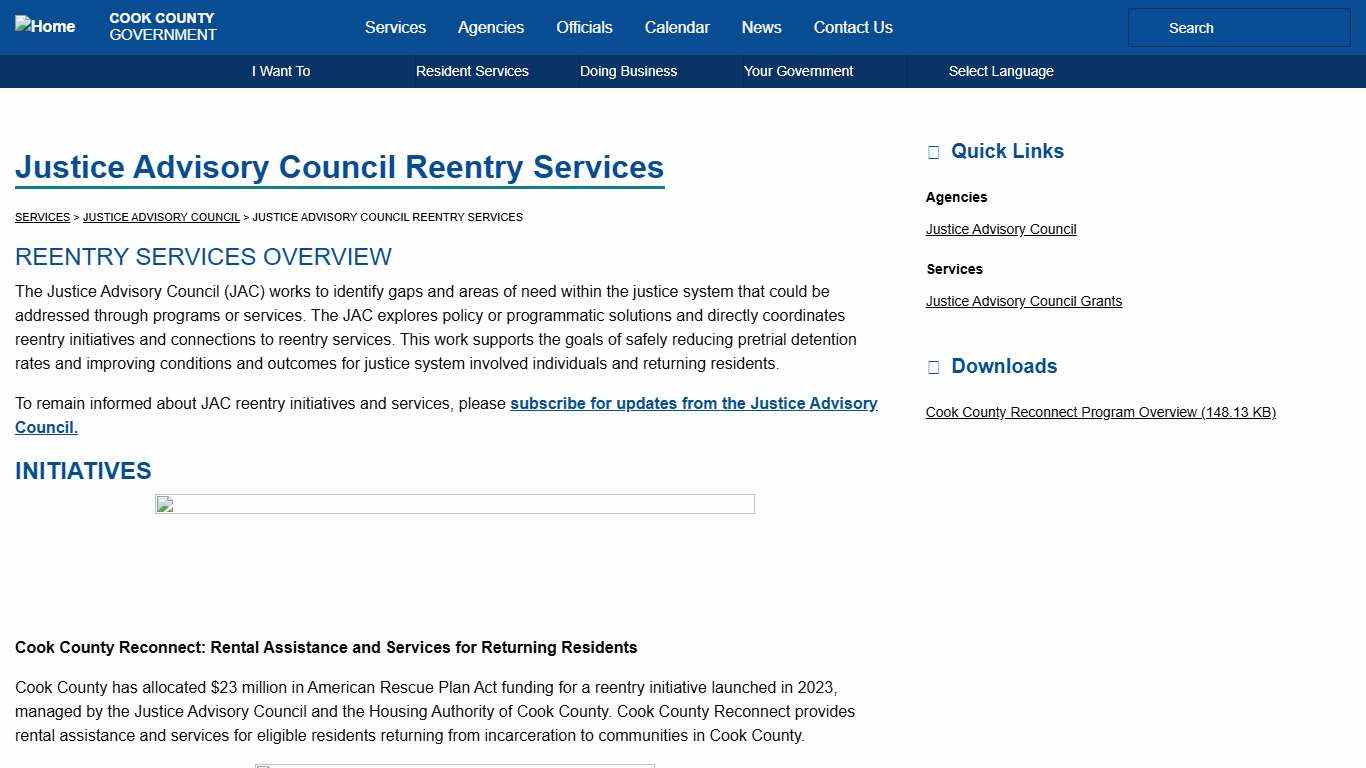 Justice Advisory Council Reentry Services