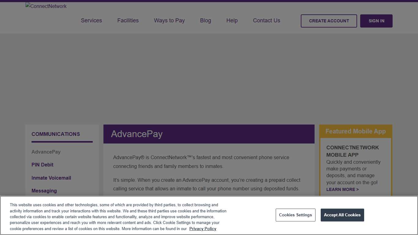 ConnectNetwork AdvancePay Convenient prepaid calling